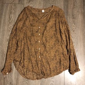 Old Navy Cheetah Button Up Top